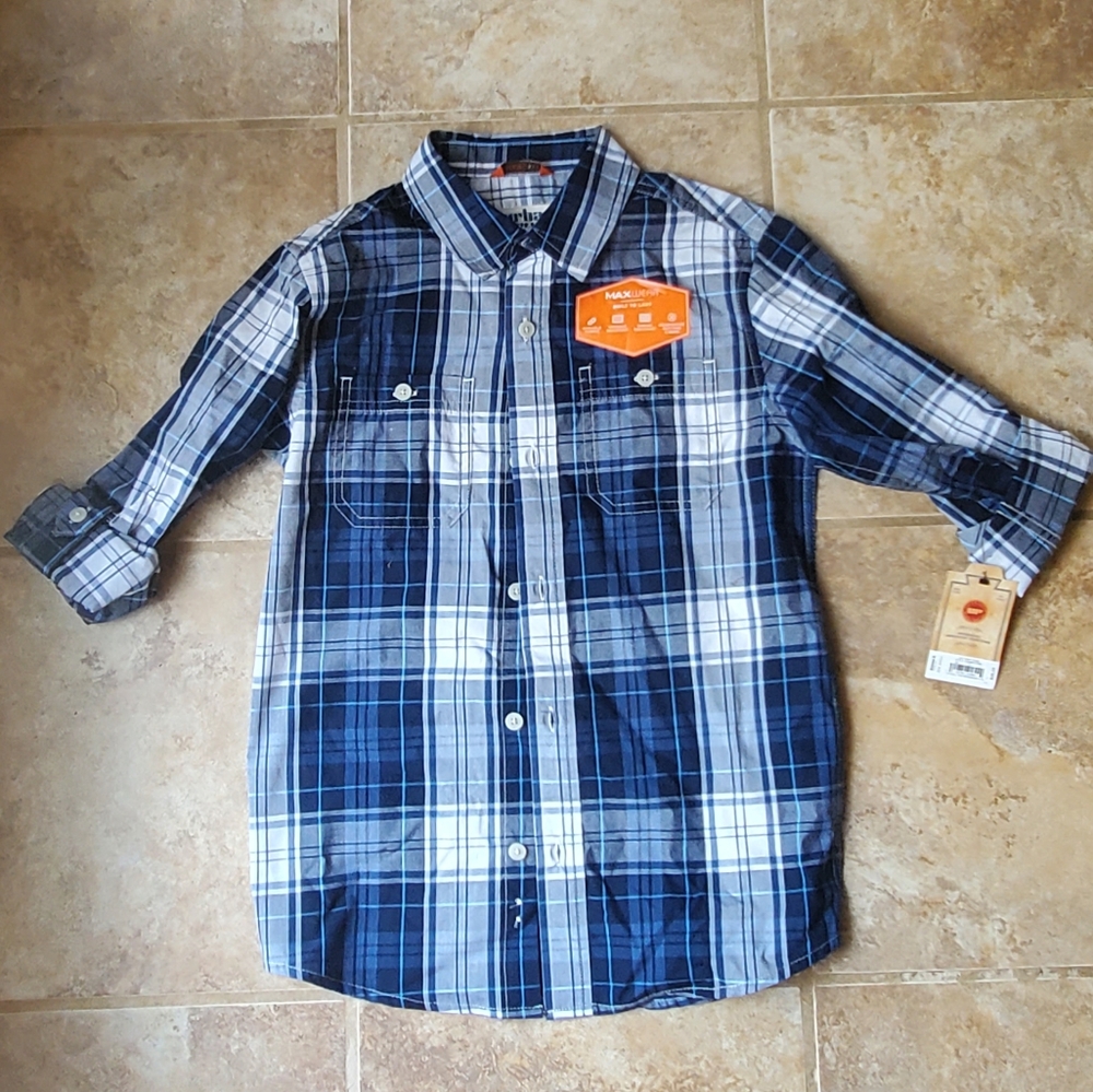 Plaid button down shirt